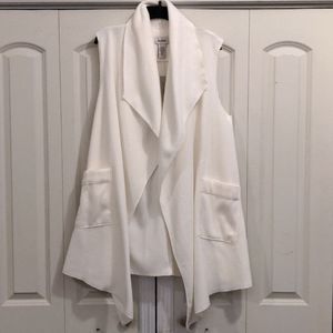 Winter white polar fleece cardigan vest